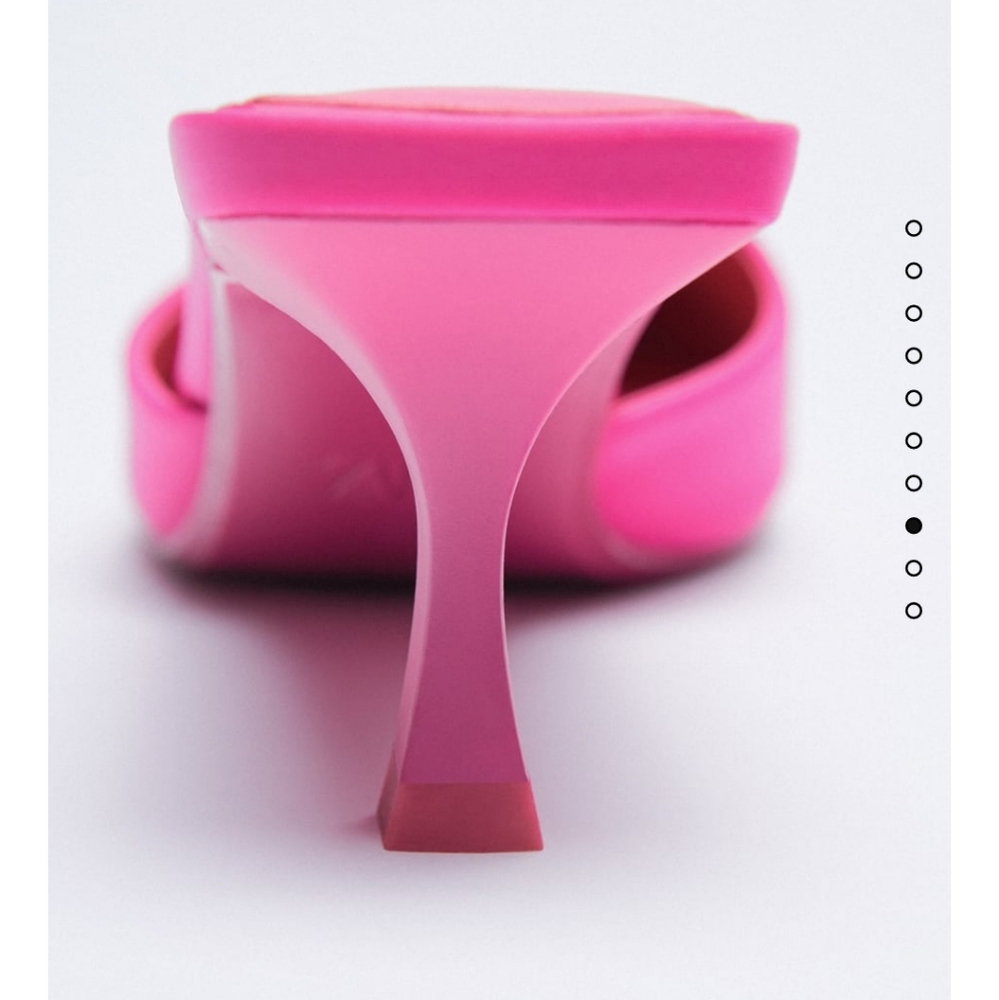 Zara Hot Pink Pointed Toe Heeled Mules - Picture 12 of 14